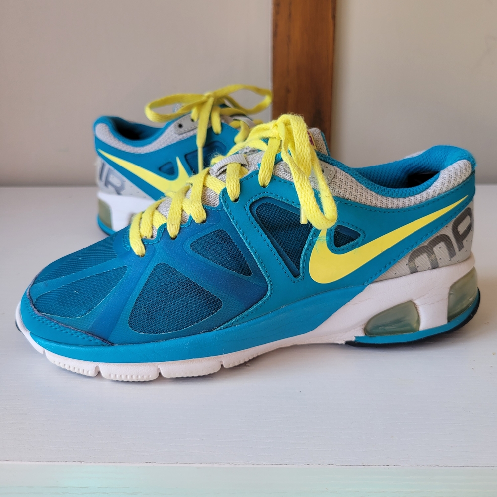 Nike Air Max Kids Blue and Yellow Sneakers Size 5